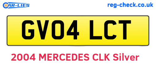 GV04LCT are the vehicle registration plates.