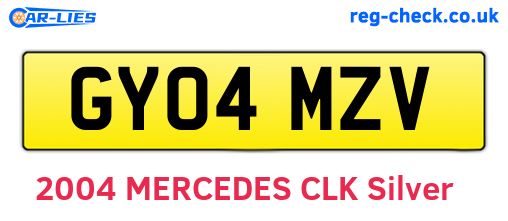 GY04MZV are the vehicle registration plates.