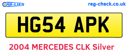 HG54APK are the vehicle registration plates.