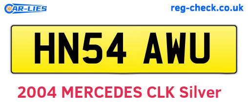 HN54AWU are the vehicle registration plates.