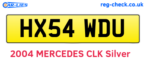 HX54WDU are the vehicle registration plates.