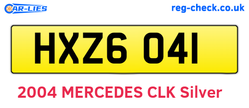 HXZ6041 are the vehicle registration plates.