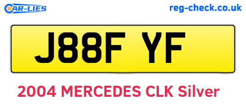 J88FYF are the vehicle registration plates.