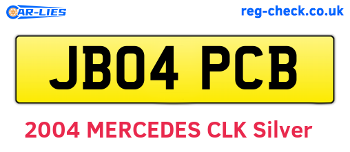 JB04PCB are the vehicle registration plates.