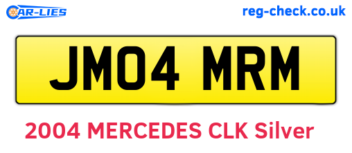 JM04MRM are the vehicle registration plates.