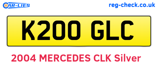 K200GLC are the vehicle registration plates.