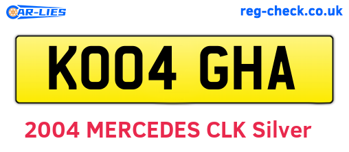 KO04GHA are the vehicle registration plates.