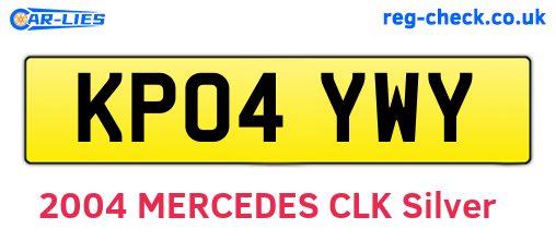 KP04YWY are the vehicle registration plates.