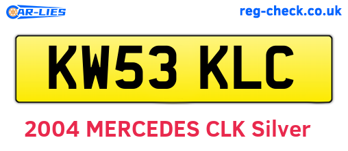 KW53KLC are the vehicle registration plates.