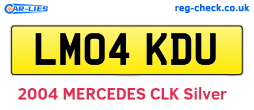 LM04KDU are the vehicle registration plates.
