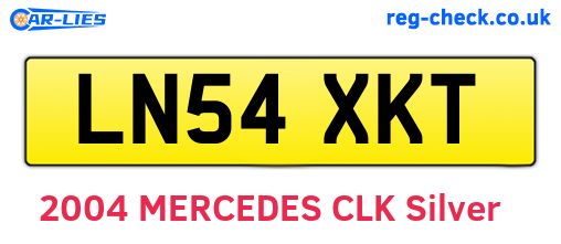 LN54XKT are the vehicle registration plates.