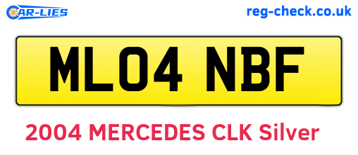 ML04NBF are the vehicle registration plates.