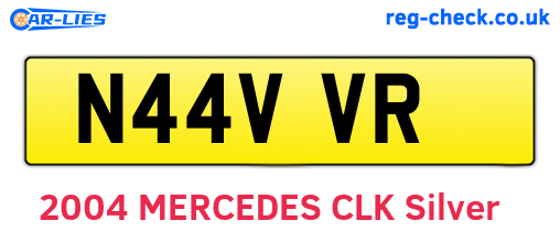 N44VVR are the vehicle registration plates.