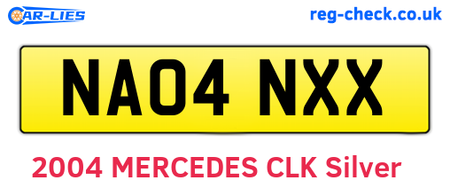 NA04NXX are the vehicle registration plates.