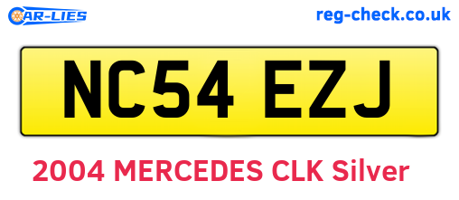 NC54EZJ are the vehicle registration plates.