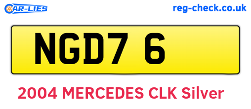 NGD76 are the vehicle registration plates.