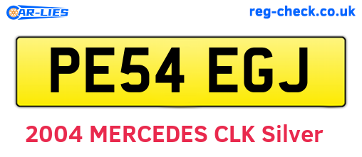 PE54EGJ are the vehicle registration plates.