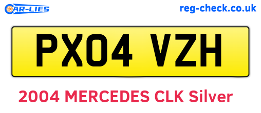 PX04VZH are the vehicle registration plates.