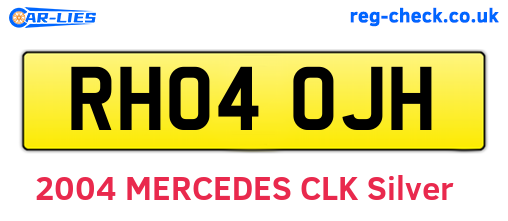 RH04OJH are the vehicle registration plates.