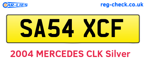 SA54XCF are the vehicle registration plates.