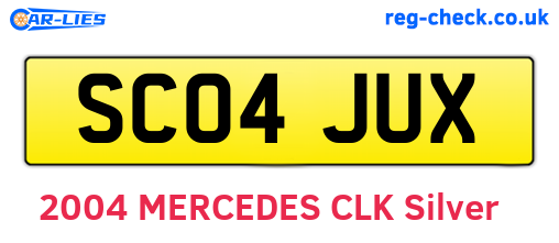 SC04JUX are the vehicle registration plates.