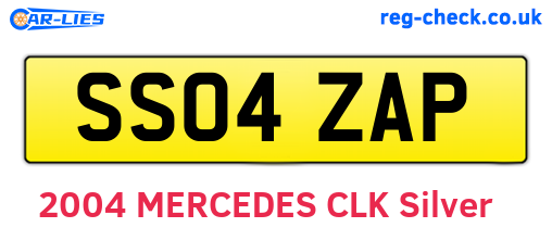SS04ZAP are the vehicle registration plates.