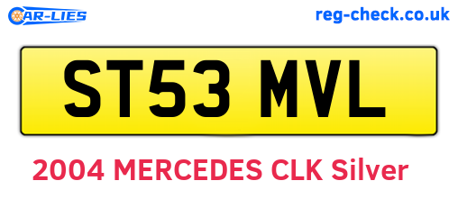 ST53MVL are the vehicle registration plates.