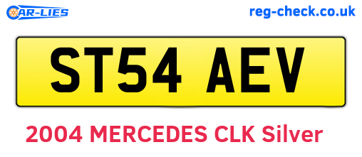 ST54AEV are the vehicle registration plates.