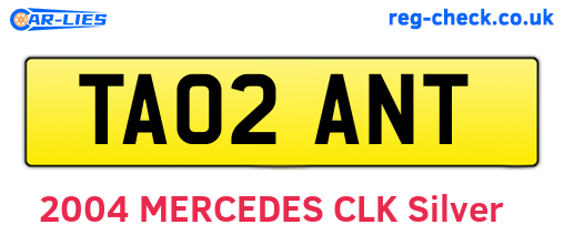 TA02ANT are the vehicle registration plates.
