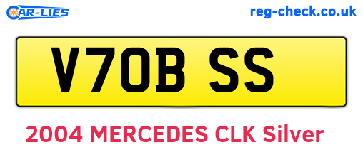 V70BSS are the vehicle registration plates.