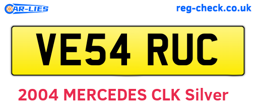 VE54RUC are the vehicle registration plates.