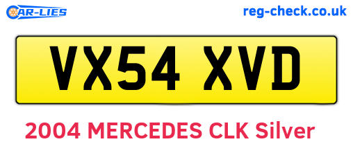 VX54XVD are the vehicle registration plates.