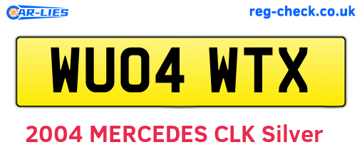 WU04WTX are the vehicle registration plates.