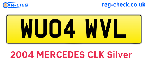 WU04WVL are the vehicle registration plates.