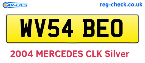 WV54BEO are the vehicle registration plates.