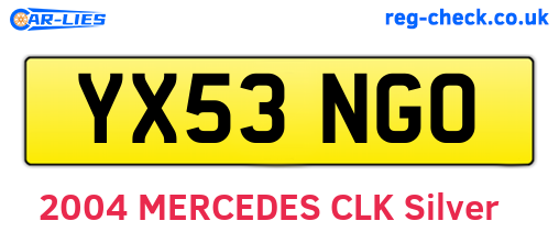 YX53NGO are the vehicle registration plates.