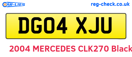 DG04XJU are the vehicle registration plates.