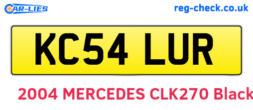 KC54LUR are the vehicle registration plates.