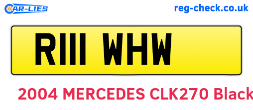 R111WHW are the vehicle registration plates.
