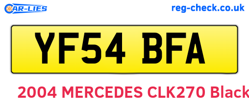 YF54BFA are the vehicle registration plates.
