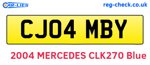 CJ04MBY are the vehicle registration plates.