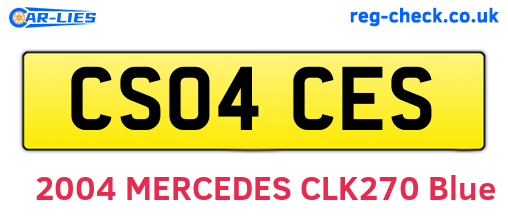 CS04CES are the vehicle registration plates.