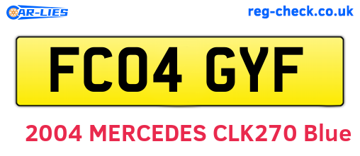FC04GYF are the vehicle registration plates.