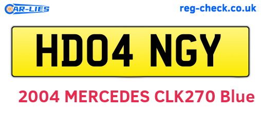 HD04NGY are the vehicle registration plates.
