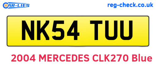 NK54TUU are the vehicle registration plates.