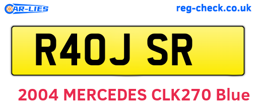 R40JSR are the vehicle registration plates.