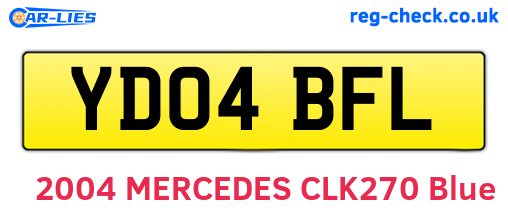 YD04BFL are the vehicle registration plates.
