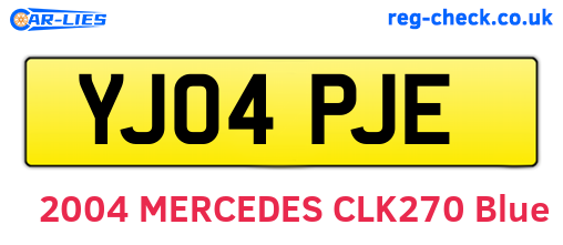 YJ04PJE are the vehicle registration plates.