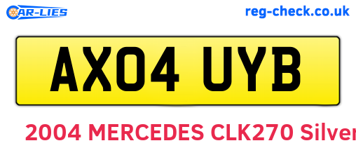 AX04UYB are the vehicle registration plates.