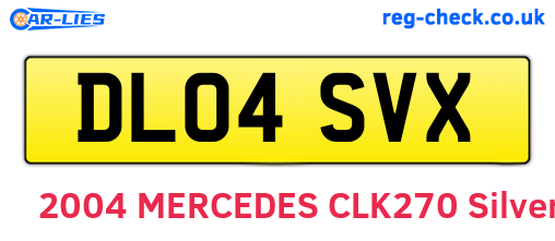 DL04SVX are the vehicle registration plates.